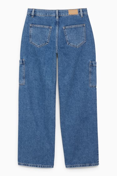 Femei - CLOCKHOUSE - straight jeans - jeans cargo - denim-albastru