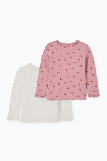 Kinderen - Set van 2 - longsleeve - crème wit