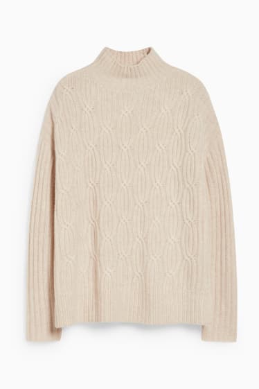 Women - Cashmere jumper - beige-melange
