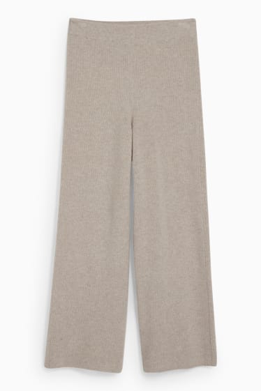 Dames - Broek van kasjmier - beige-mix