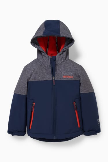 Enfants - Veste softshell à capuche - bleu foncé