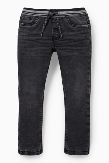 Kinderen - Slim jeans - thermojeans - jeansgrijs