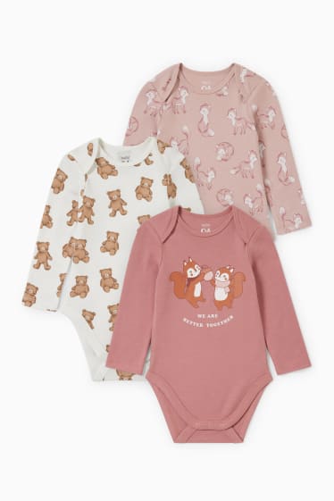 Bebés - Pack de 3 - bodies para bebé - rosa