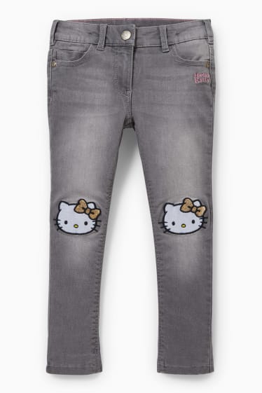 Kinderen: meisjes - Hello Kitty - regular jeans - thermojeans - jeansgrijs