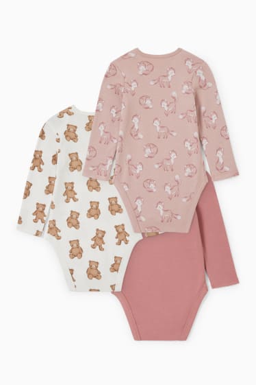 Babies - Multipack of 3 - baby bodysuit - rose