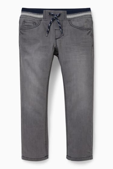 Enfants garçons - Jean de coupe droite - jeans doublés - gris