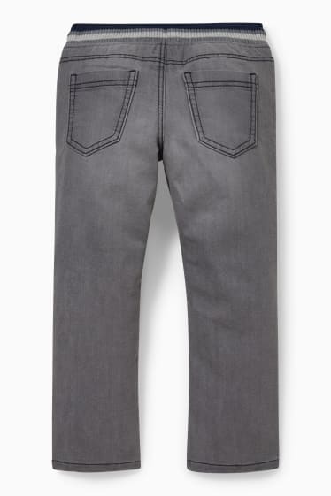 Enfants - Jean de coupe droite - jeans doublés - gris