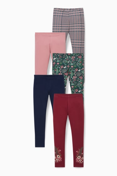 Nena - Paquet de 5 - leggings tèrmics - rosa / blau fosc