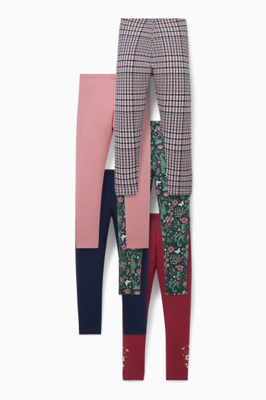 Nena - Paquet de 5 - leggings tèrmics - rosa / blau fosc