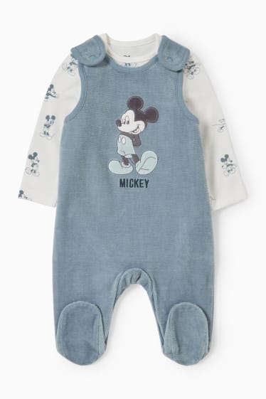 Bébés - Mickey Mouse - ensemble avec grenouillère - 2 pièces - bleu