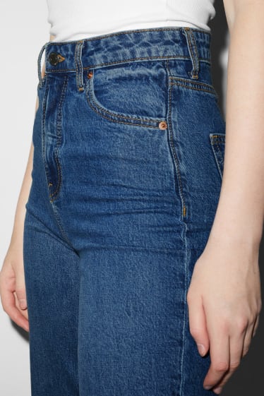 Femmes - CLOCKHOUSE - jean à jambes évasées - high waist - jean bleu