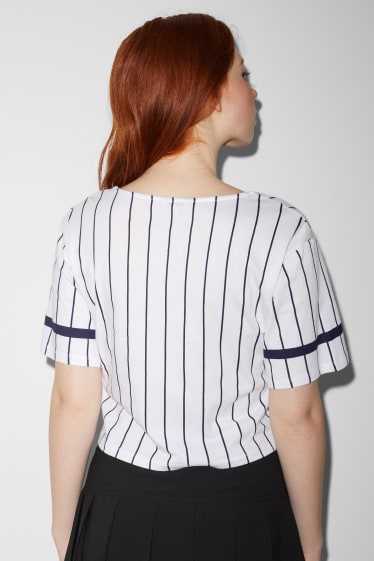Women - CLOCKHOUSE - cropped T-shirt - striped - white