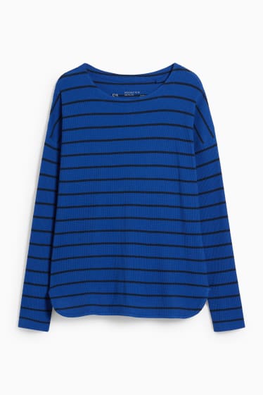 Damen - Basic-Langarmshirt - dunkelblau