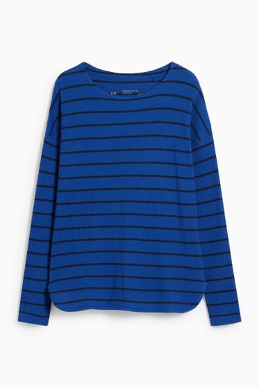 Donna - Maglia a maniche lunghe basic - blu scuro