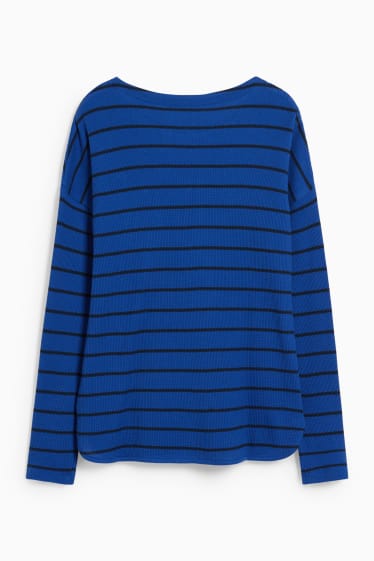 Damen - Basic-Langarmshirt - dunkelblau