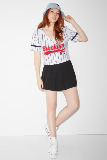 Women - CLOCKHOUSE - cropped T-shirt - striped - white