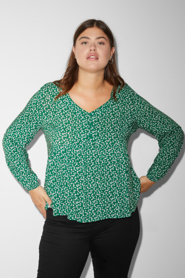 Damen - CLOCKHOUSE - Bluse - geblümt - grün