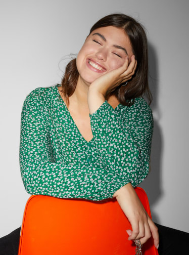 Damen - CLOCKHOUSE - Bluse - geblümt - grün