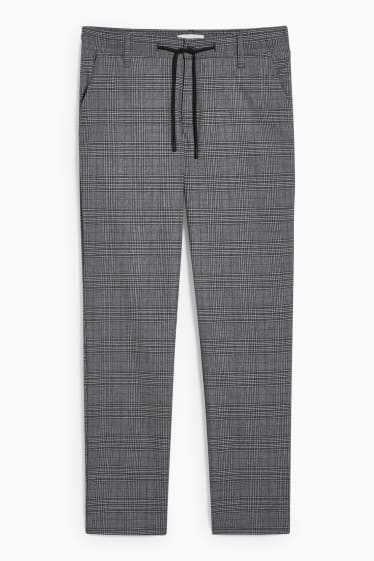 Hommes - Pantalon en toile - tapered fit - à carreaux - gris foncé / gris clair