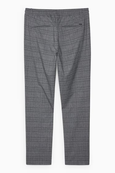 Uomo - Pantaloni - tapered fit - a quadretti - grigio scuro / grigio chiaro