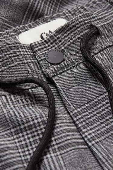 Home - Pantalons de tela - tapered fit - de quadres - gris clar / gris fosc