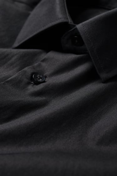 Hommes - Chemise de bureau - slim fit - manches ultralongues - facile à repasser - noir