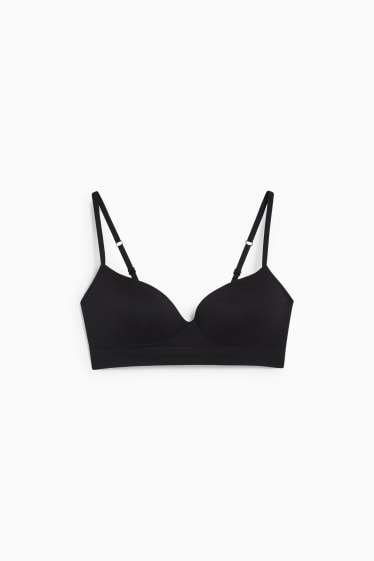 Donna - Reggiseno senza ferretti - imbottito - senza cuciture - nero