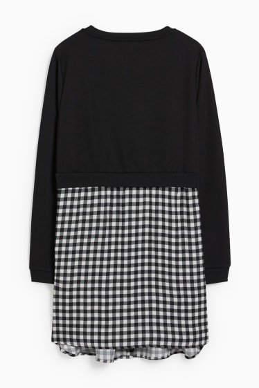Damen - Umstands-Sweatshirt - 2-in-1-Look - schwarz / weiß