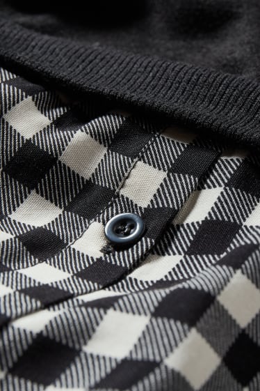 Damen - Umstands-Sweatshirt - 2-in-1-Look - schwarz / weiß