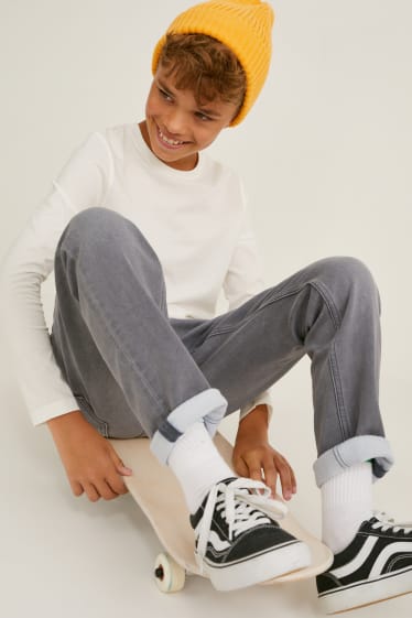 Niños: niños - Slim jeans - vaqueros térmicos - jog denim - vaqueros - gris