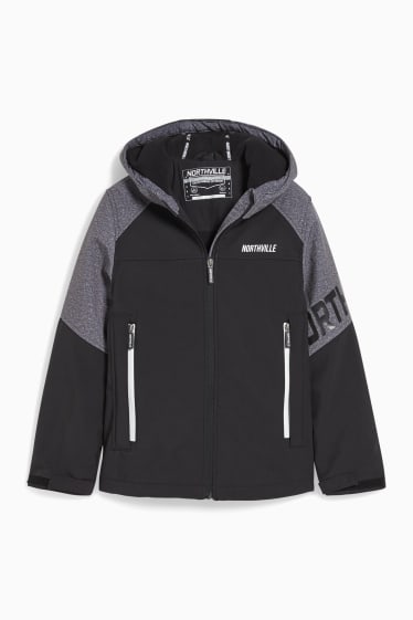Bambini - Giacca softhell con cappuccio - nero