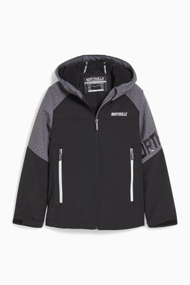 Enfants - Veste softshell à capuche - noir