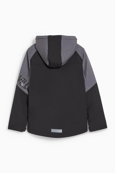 Children - Softshell jacket with hood - black