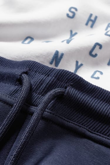 Nen - Talles esteses - conjunt - dessuadora amb caputxa i pantalons de xandall - 2 peces - blau fosc