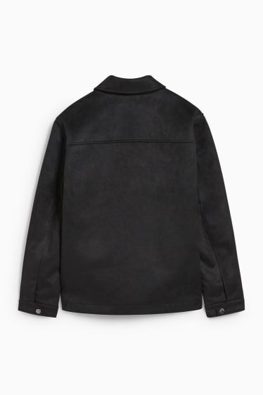 Men - Jacket - faux suede - black