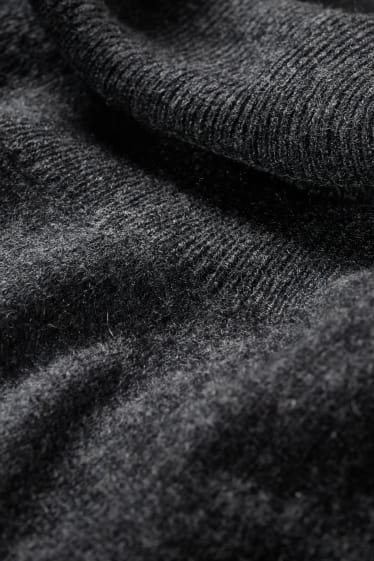 Women - Cashmere polo neck jumper - anthracite