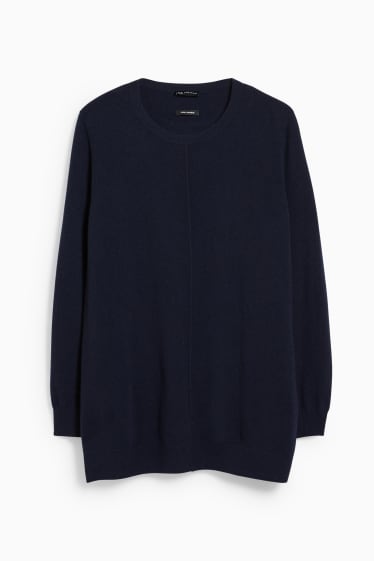 Women - Cashmere jumper - dark blue