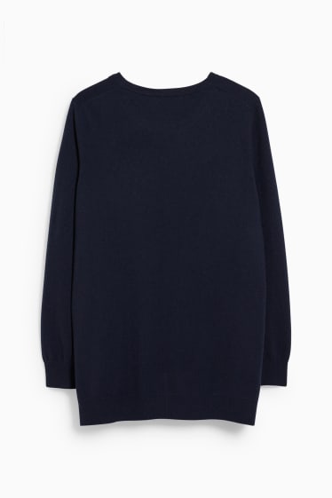 Women - Cashmere jumper - dark blue