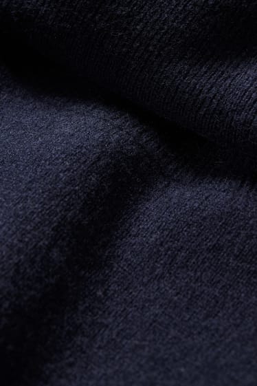 Women - Cashmere polo neck jumper - dark blue