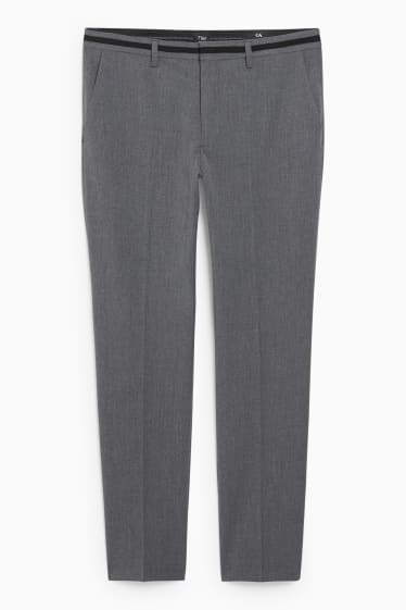 Pánské - Oblekové kalhoty - slim fit - Flex - LYCRA® - šedá-žíhaná