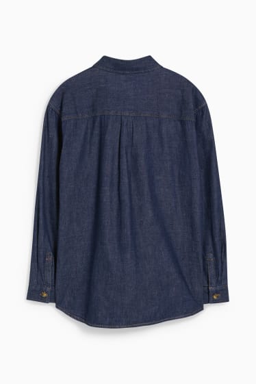 Dames - Spijkerblouse - jeansdonkerblauw