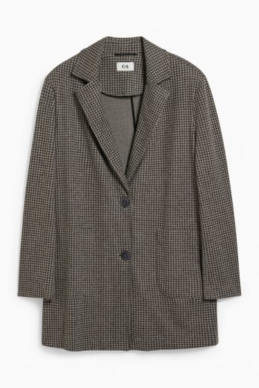 Women - Blazer - relaxed fit - check - gray / black