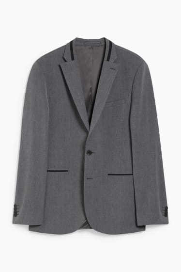 Pánské - Oblekové sako - slim fit - Flex - LYCRA® - šedá-žíhaná
