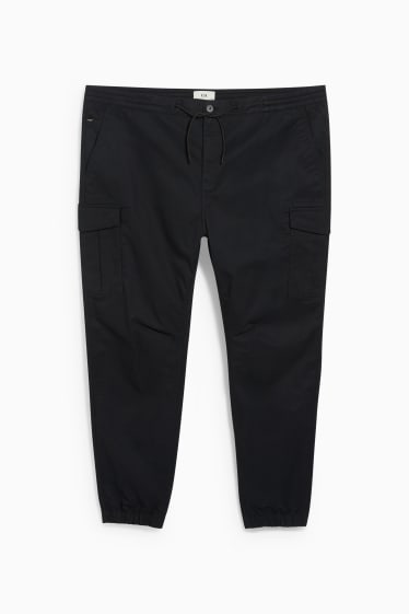 Hommes - Pantalon cargo - tapered fit - LYCRA® - noir