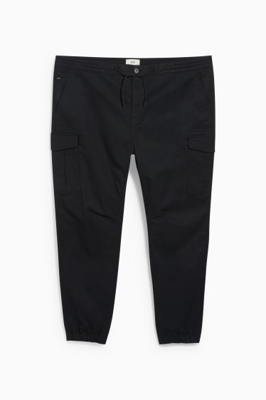 Hombre - Pantalón cargo - tapered fit - LYCRA® - negro