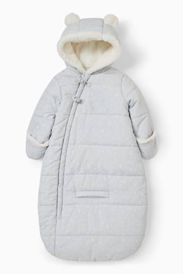 Bebés - Saco de dormir con capucha para bebé  - gris claro