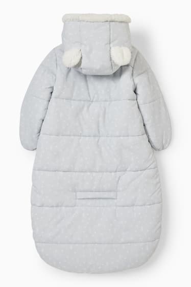 Bebés - Saco de dormir con capucha para bebé  - gris claro