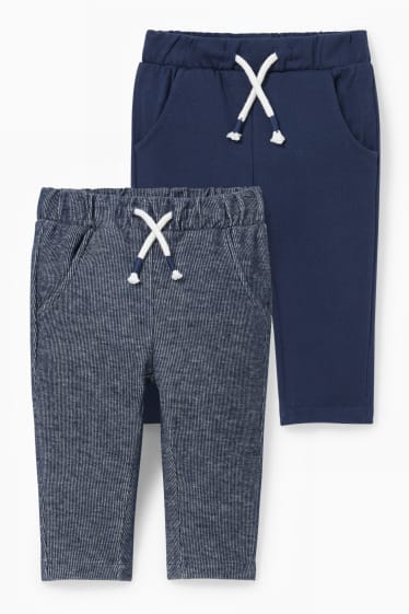 Bébés - Lot de 2 - pantalon de jogging pour bébé - bleu foncé