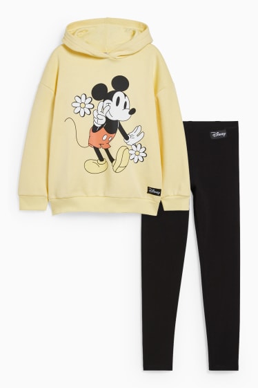 Enfants - Mickey Mouse - ensemble - sweat à capuche et leggings - 2 pièces - jaune