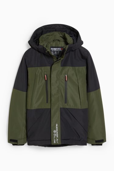 Kinder Jungen - Funktionsjacke mit Kapuze - dunkelgrün